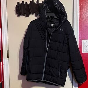 Under Armour Kids Black Hooded Puffer Jacket